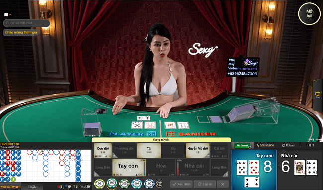 Mở thưởng game Baccarat